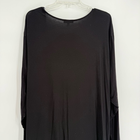 Universal Standard Women’s Ruched surplice Blouse Size 2X Black Long Sleeves - Picture 7 of 9